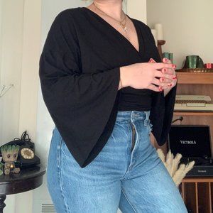 Black Reversible Long Sleeve Top